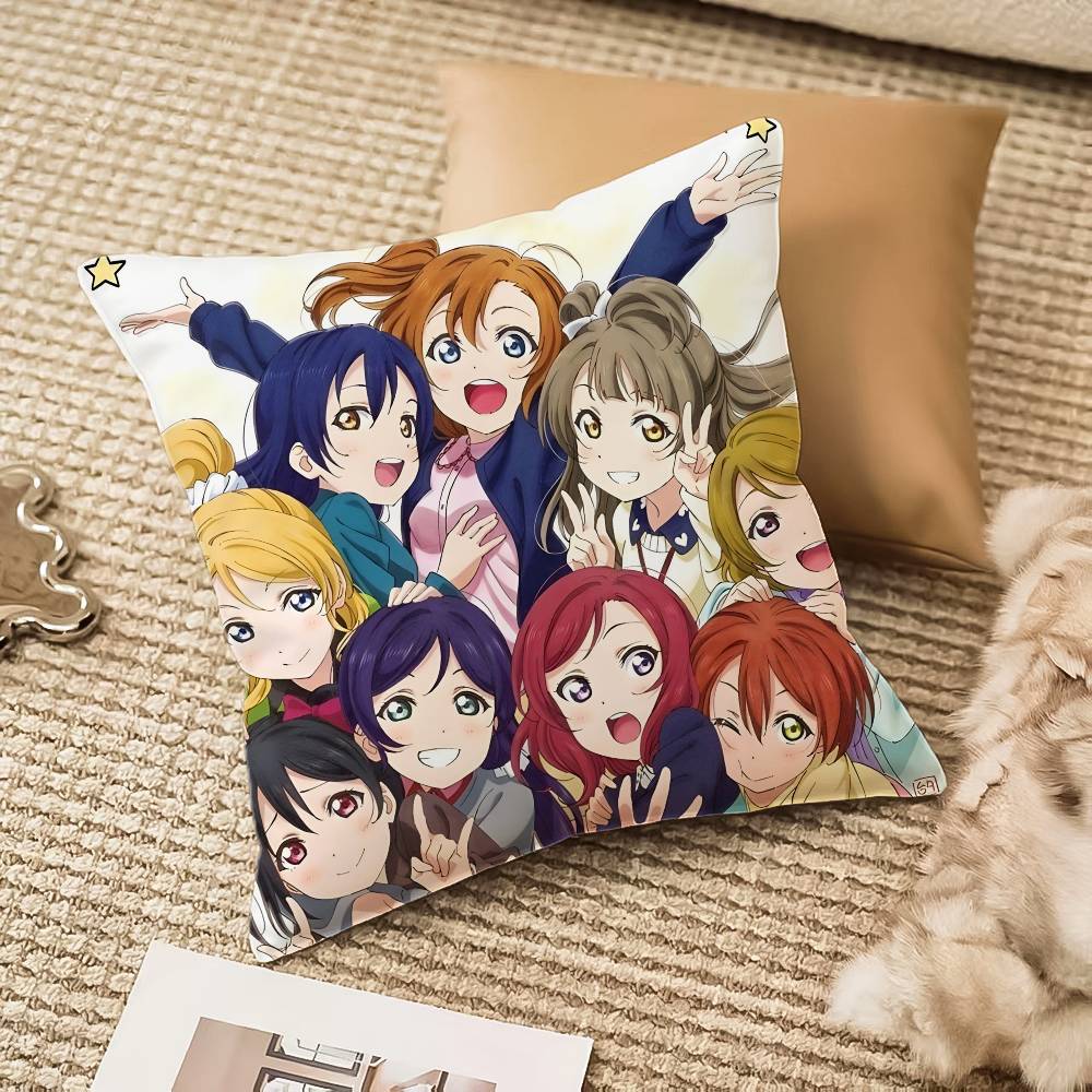 L-LoveLive ANIME Pillow Case Anti-dustmite Invisible Zipper Sofa Bed