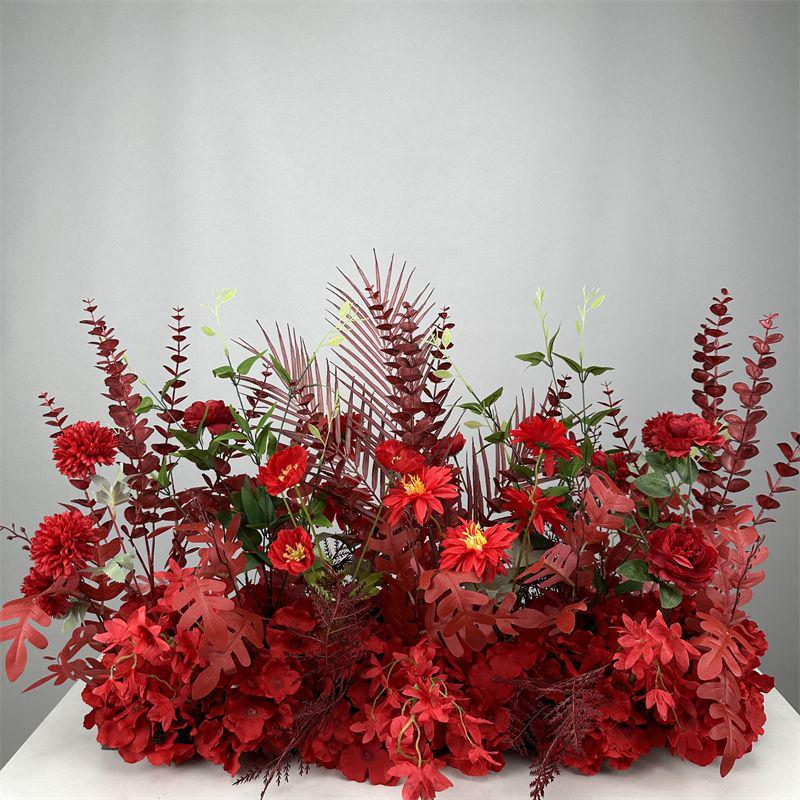 Wedding Floristry: Simulated Flower Scene Arrangement with Seven Optional Colors for T-Stage and Aisle Decoration