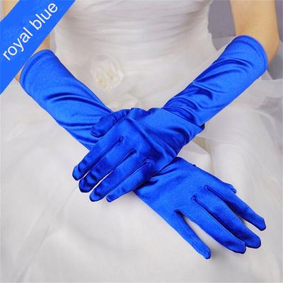 Luvas Longas com Dedos de Cetim Elástico para Pulso Acessórios de Fantasia de Baile de Formatura Luvas de Opera para Festa à Noite Casamento para Mulheres Adultas