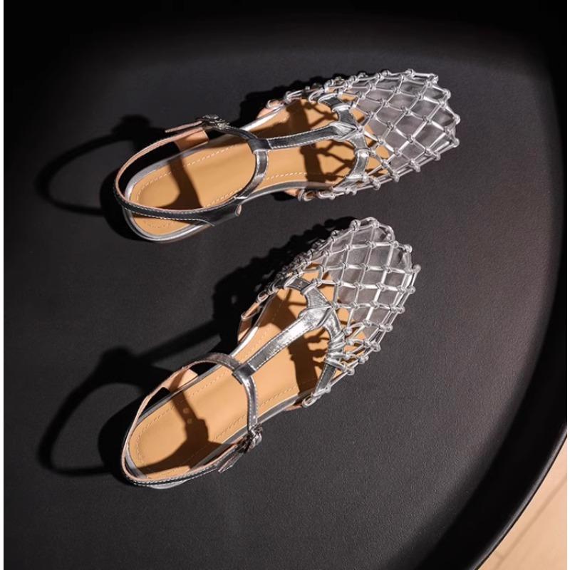 Fashion New Popular Women Weave Mesh Sandals Square Toe Low Heels Mules Shoes Open Toe Woman Summer Trend Dress Chunky Designer Pumps