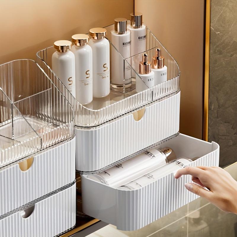 Makeup Organizer With Drawer Clear Cosmetic Storage Box Vanity Lipstick Skincare Organizer For Bathroom Makeup Storage Organizer