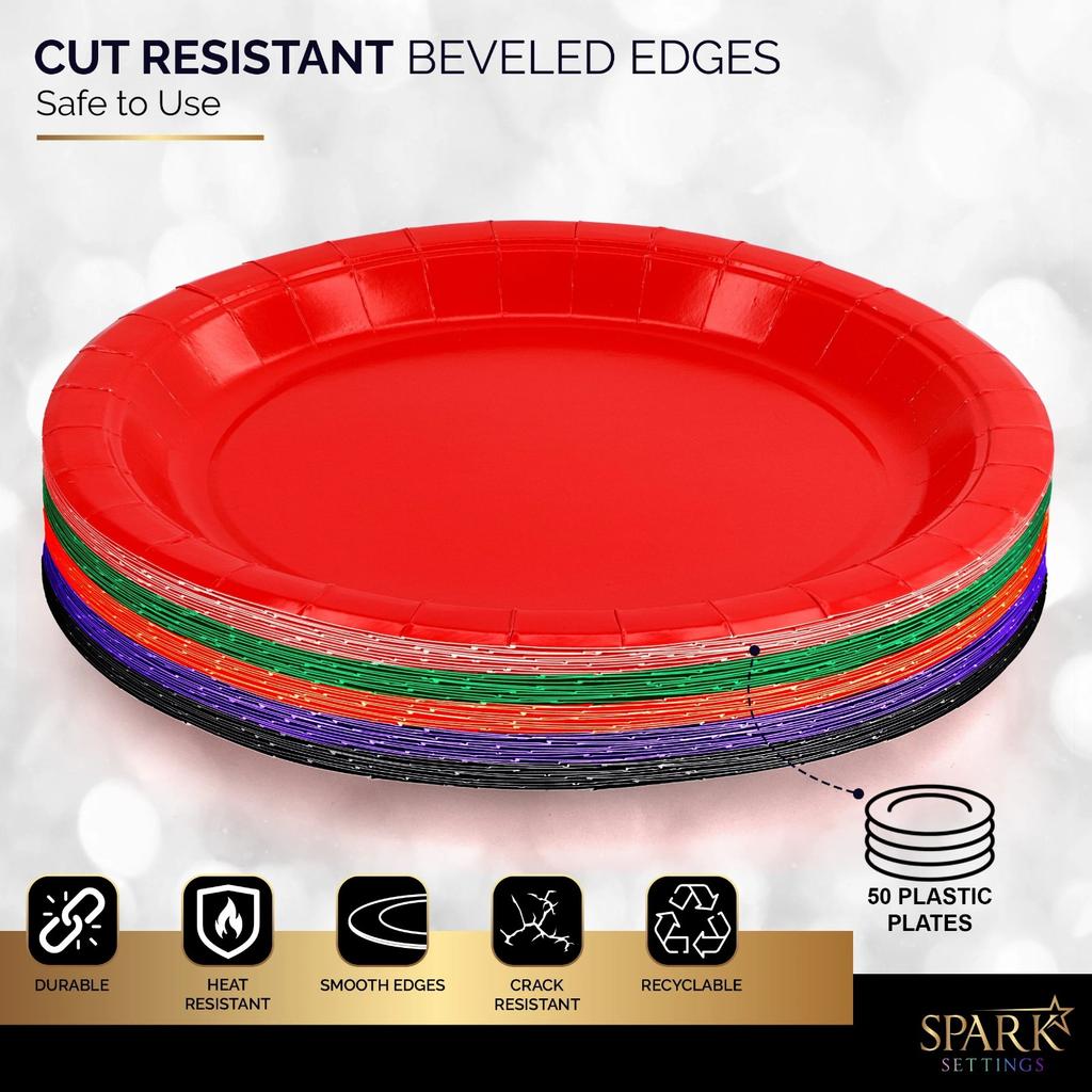 Paper Plates, 9 Inch Disposable Paper Plates, Sturdy And Disposable Party Plates, Pack Of 10