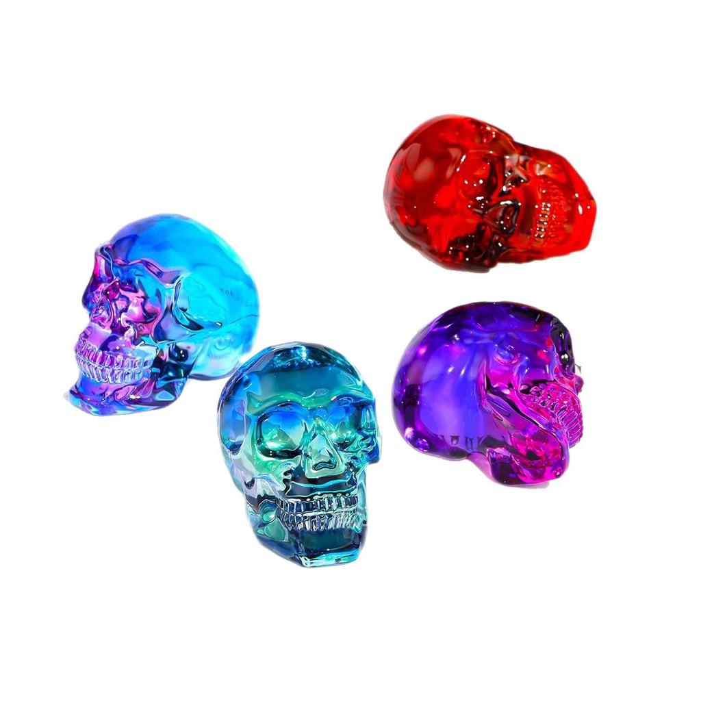 Gothic Crystal Skull Halloween Ornament Statue