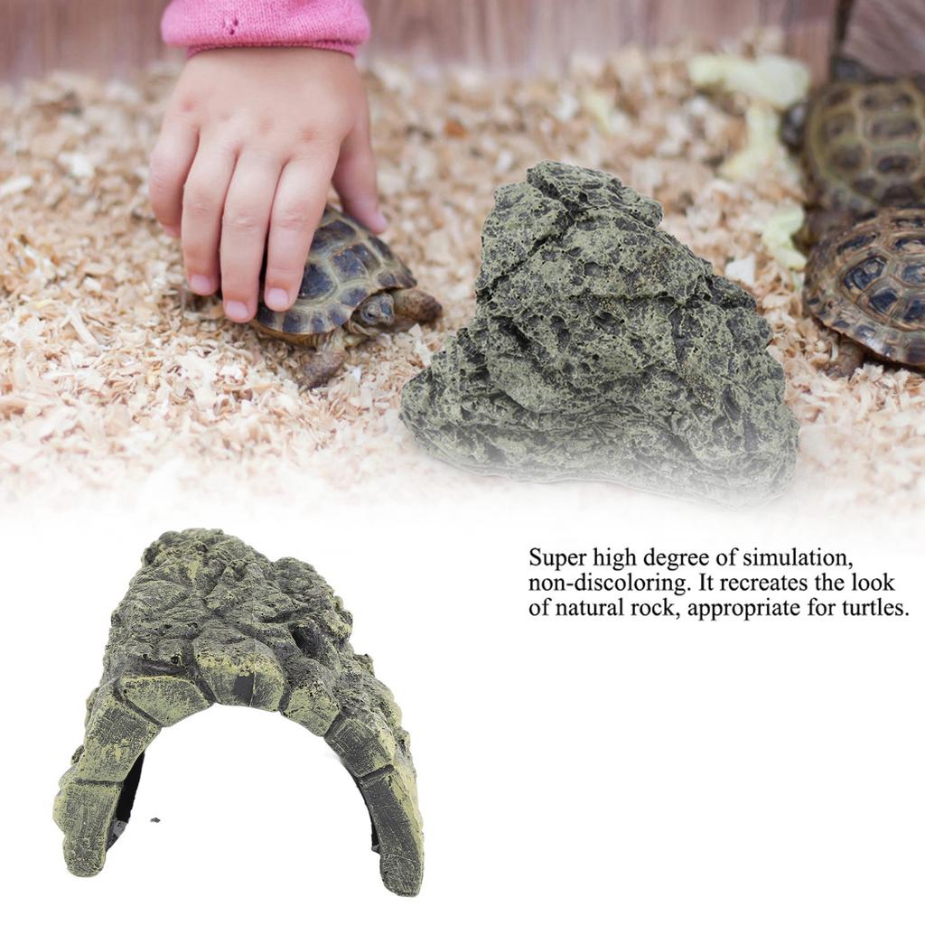 Fish Hiding Cave Aquarium Turtle Reptile Basking Hide Habitat Decoration Ornament(Large)