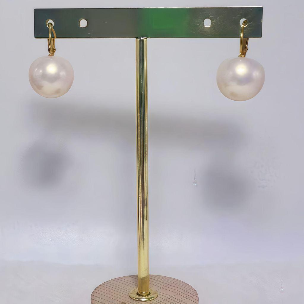 Elegant Imitation Pearl Gold-Plated French Hook Earrings - Trendy European & American Style