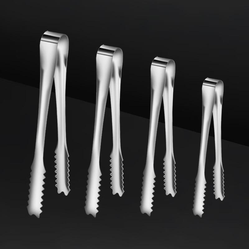304 Stainless Steel Anti-slip Ice Tongs (10-Pack)