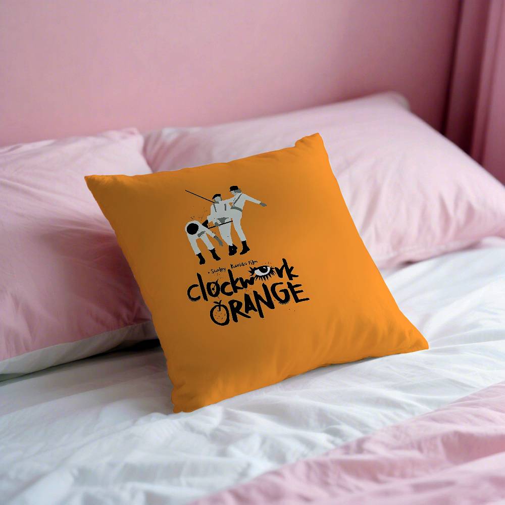 Uhrwerk Orange Kissenbezug Dekokissenbezug Nordischer Vintage-Stil Kissenbezüge Wohnzimmer Sofa Couch Sitz