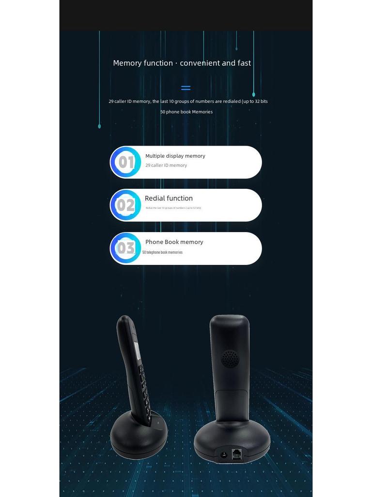 Telefon portabil fără fir Spot D1006 - Radiații scăzute, Buton mare, Utilizare acasă/birou