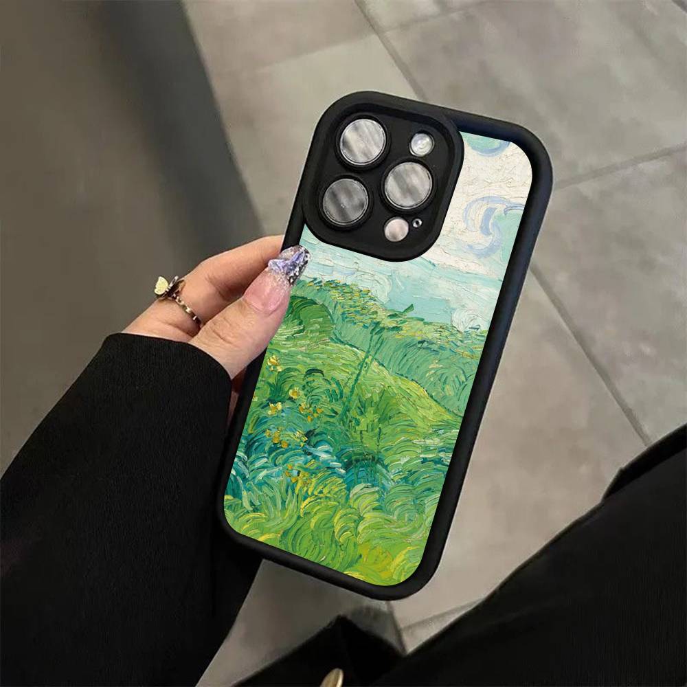 Retro Van Gogh Oil Paint For iPhone 17 16 15 14 13 12 11 Pro Max Plus Black Full Coverage Soft Funda Silicone Cover