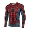 Maglietta da Uomo a Maniche Lunghe e Corte da Allenamento Sportivo Aderente Spider Man