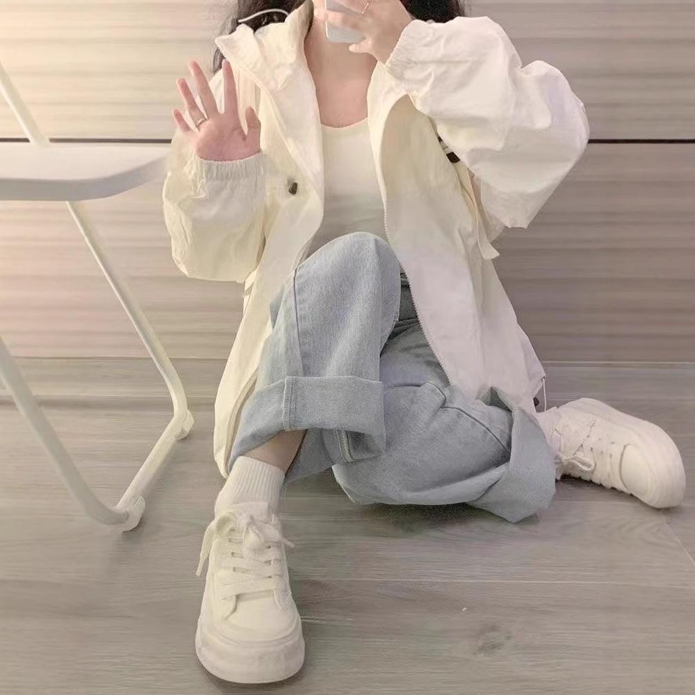 Women's 2024 American Retro Chic Lightweight Hooded Windbreaker