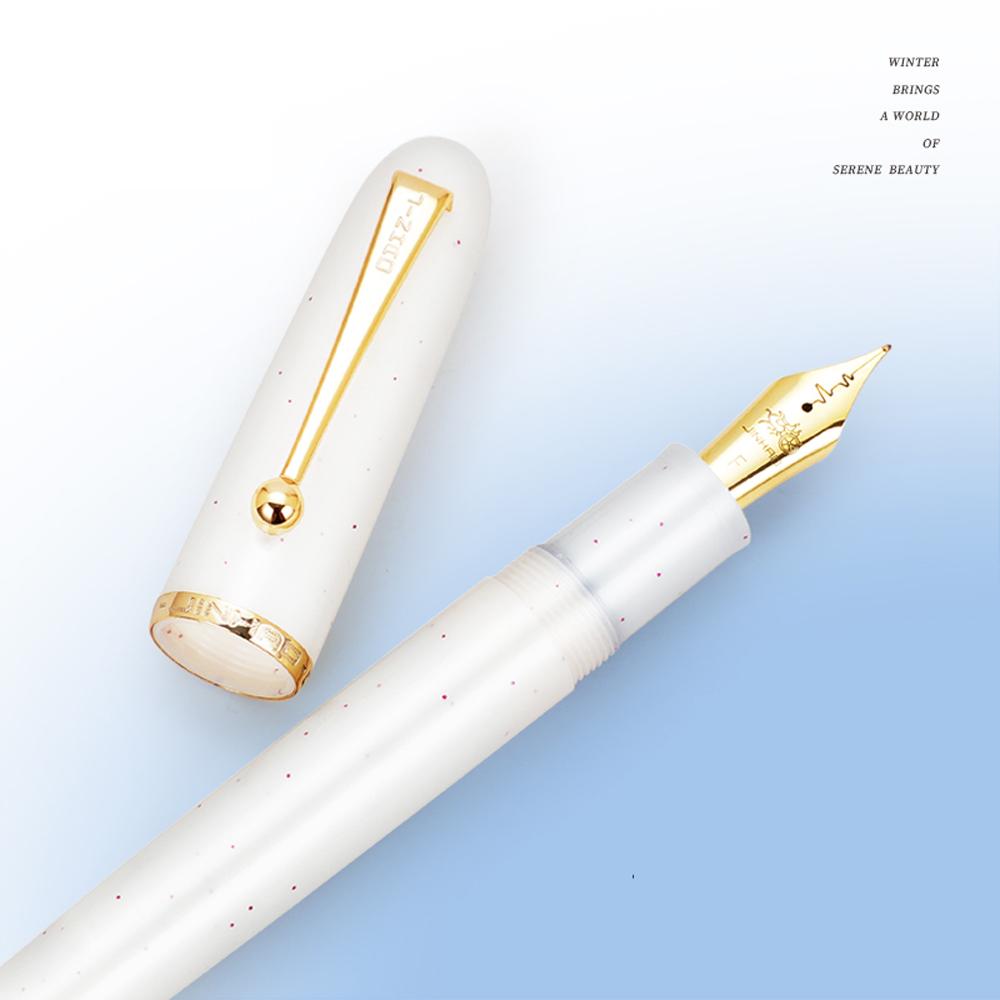 Jinhao 9013 Fountain Pen – Acrylic Transparent White, F/M Nib – Smooth Writing Pen for Office, School & Gift (Compare with 9019)