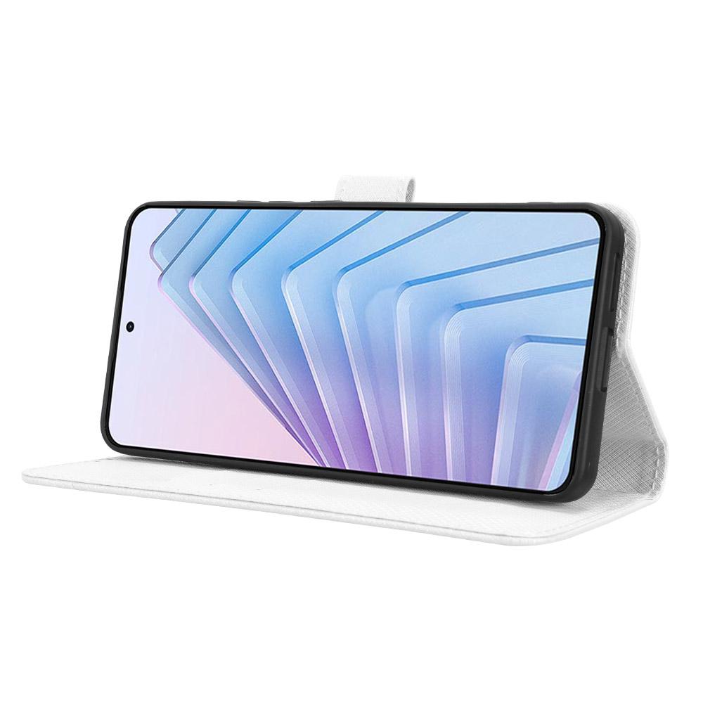 Dla Xiaomi Redmi Note 14 4G (163.25mm) Etui PU Skóra Tekstura Diamentu Portfel Pokrowiec na Telefon