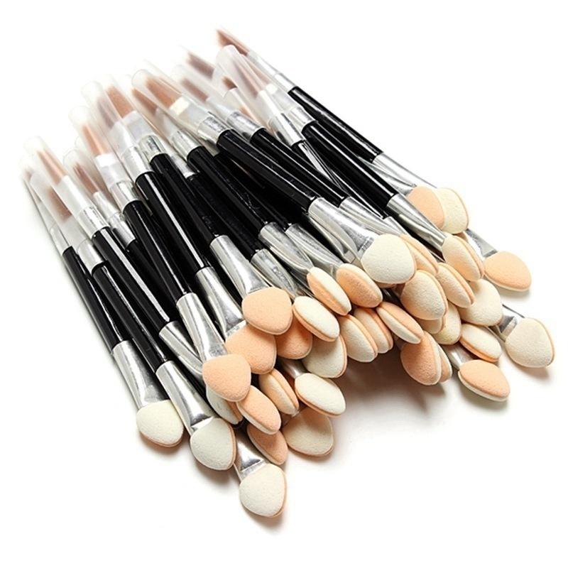 10 Stück Applikator Doppelseitige Kosmetikpinsel Frauen Make-up Lidschatten Eyeliner Schwamm Lippenpinsel Set Einweg Make-up Pinsel