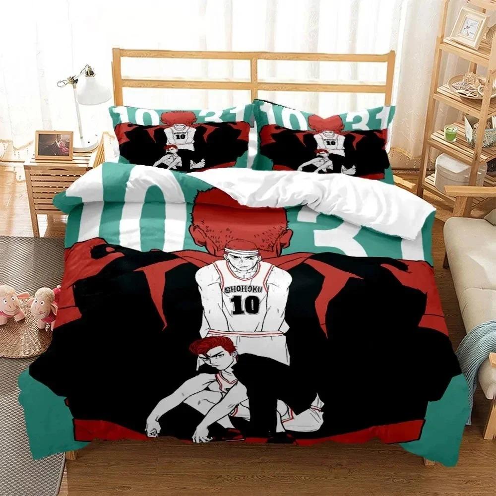 Elegant Durable king Queen Quilt Comforter 3D Printing Slam Dunk Anime Bed Size Boys Adult
