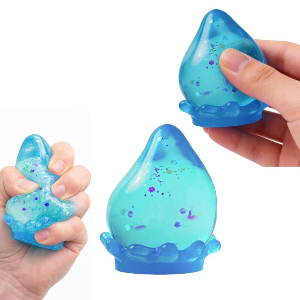 Needoh Style Water Drop Squishy Toy,Malt Sugar Slow Rising Stress Ball,Sensory Fidget Toys For Anxiety Relief Boy Girl Gift