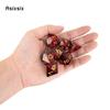 7 Pcs Red Resin Golden Number Sharp Edge Dice Polyhedral Dice Suitable for Role-Playing RPG    Board Game