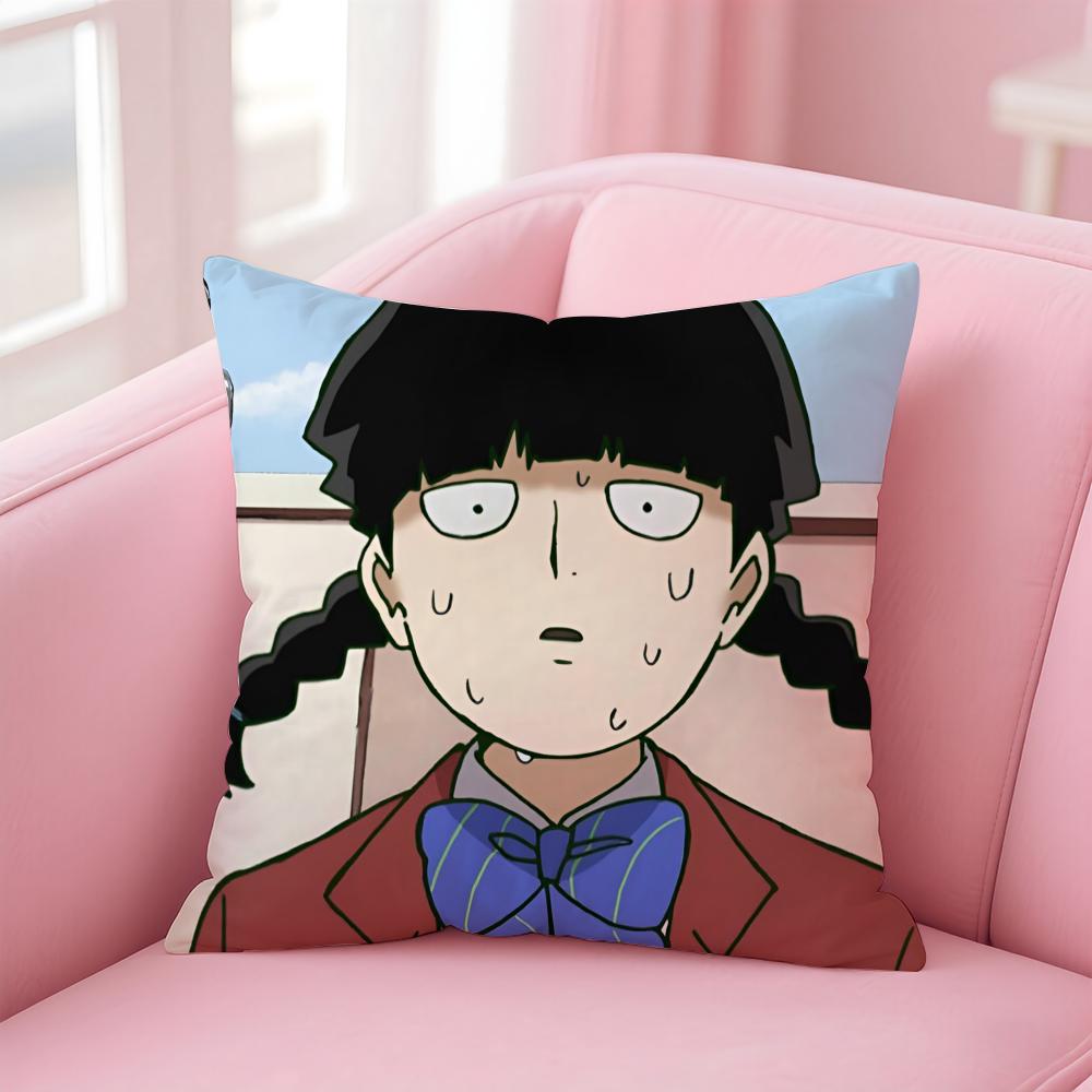 Mob Psycho Cushion Cover Linen Minimalist Cover Soft Decor for Sofa Home Room