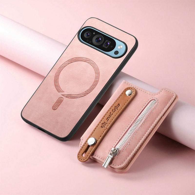 Magnetische abnehmbare 2-in-1 Leder-Kartenhülle für Google Pixel 10 9 Pro XL Pixel9 8 A 7A 8A 9A Pixel8 7 5G Reißverschlusstasche Rückabdeckung