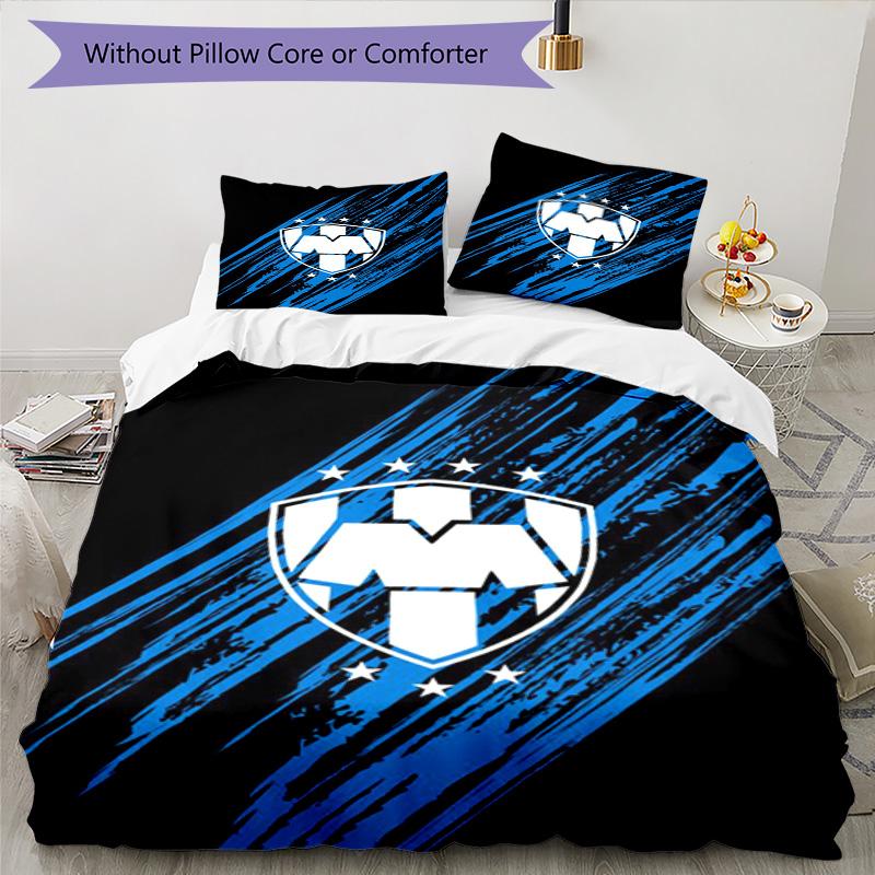 Monter-rey Football Crest Art Printed Pattern Duvet Cover Set – includes 1 duvet cover and 2 matching pillowcases Bedroom decor Christmas gifts