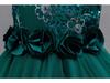Girls' Red Embroidered Long Evening Dress - Christmas Princess & Performance Outfit