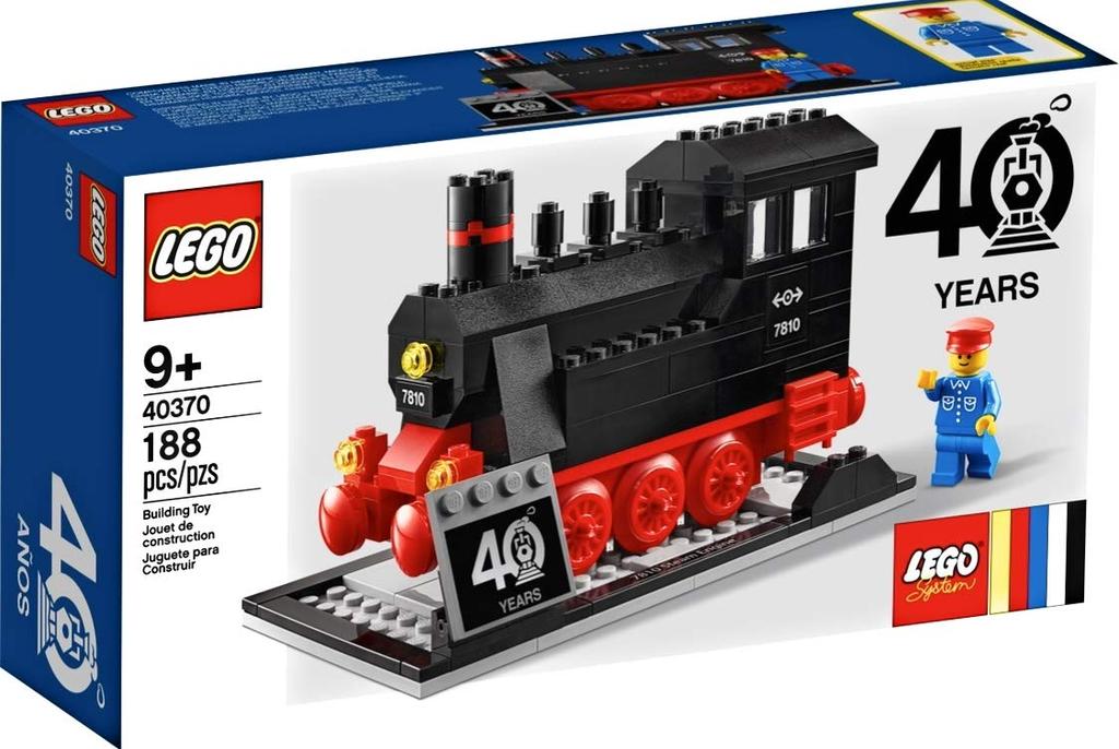 LEGO 40. Rocznica Edycja Limitowana 40370 Lokomotywa Parowa (188 sztuk)