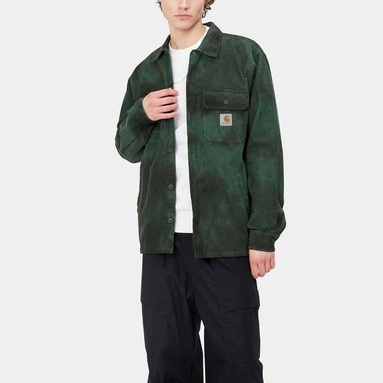 Carhartt WIP SS23 Chroma Series Faded Effect Cotton Shirt Jacket Men Jackets Green I031360-1DJ-XX