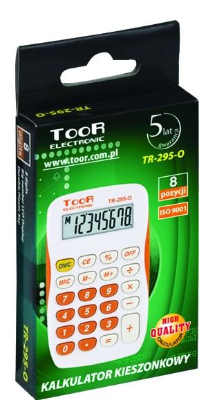 Toor Orange 8-Digit Pocket Calculator Tr-295-O