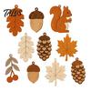 Boho Wohnkultur Herbst Holzgirlande Dekor, Rustikales Herbst Hängeornament mit Eichhörnchen Vintage Buchsbaum Anhänger Ahornblatt Tannenzapfen, Ernte
