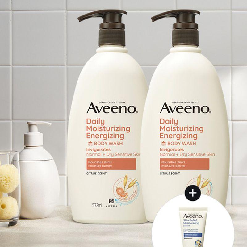 (Aveeno Daily Moisturizing Energizing Body Wash 532mLx2 Energizing Body Wash 532mLx2