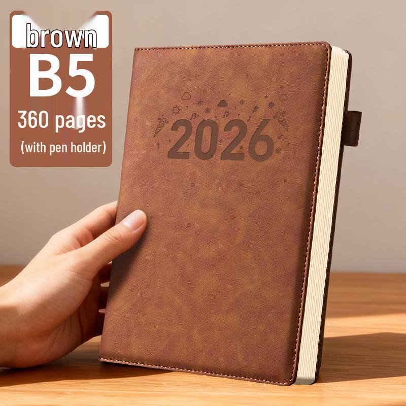Large A4 Leather Office Notebook - Extra Thick Diary for Business Meetings