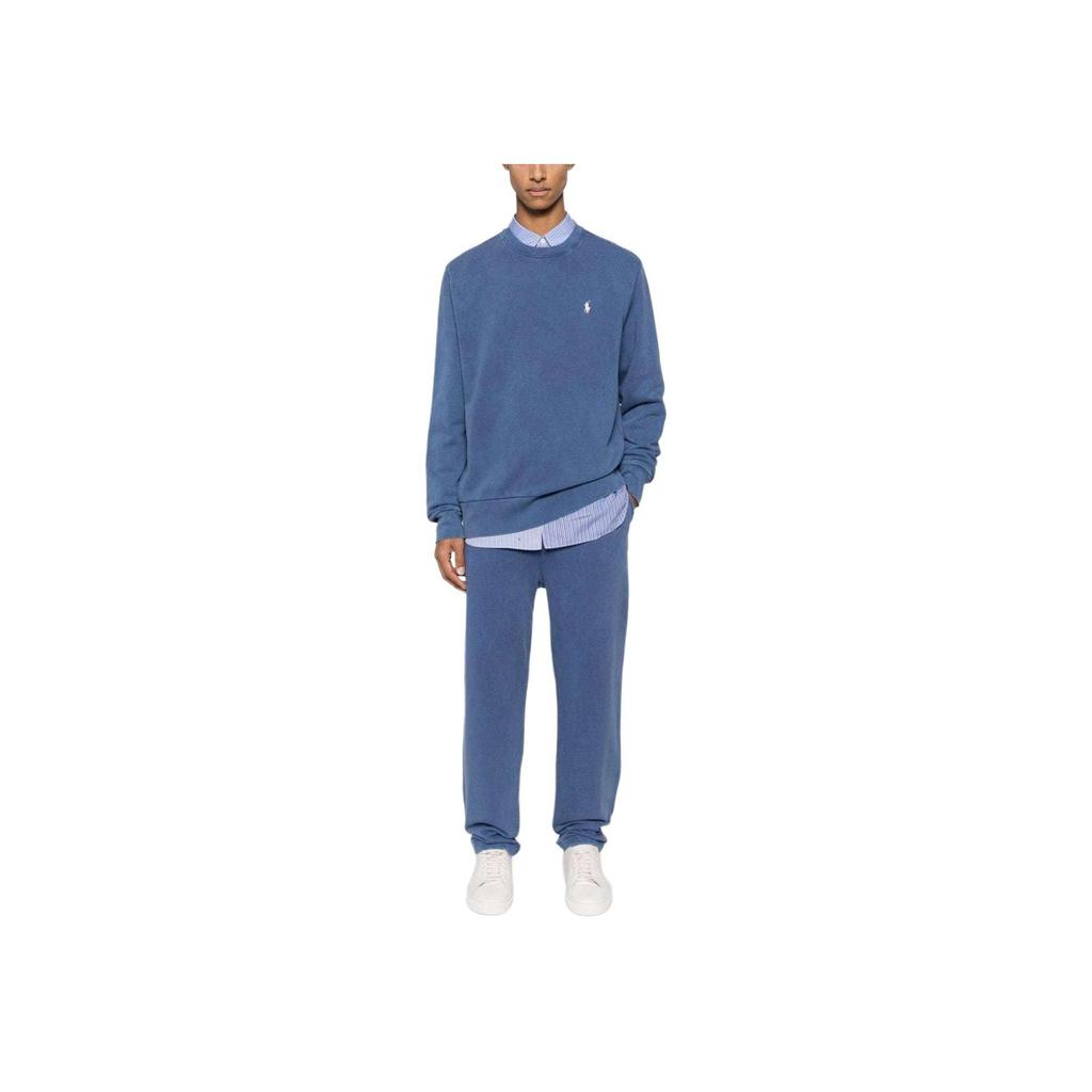 Ralph Lauren Polo Logo Embroidered Crewneck Sweatshirt Men sweatshirt Blue 710916689-001