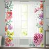 Flower Art Watercolor Rose Sheer Curtains for Bedroom Living Room Voile Window Curtains Tulle Curtains for Kids Room