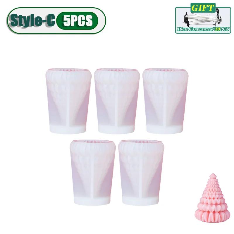 1-20PCS Christmas Tree Silicone Candle Mold Diy Plaster Aromatherapy Candle Mold Handmade Soap Mold Christmas Decoration