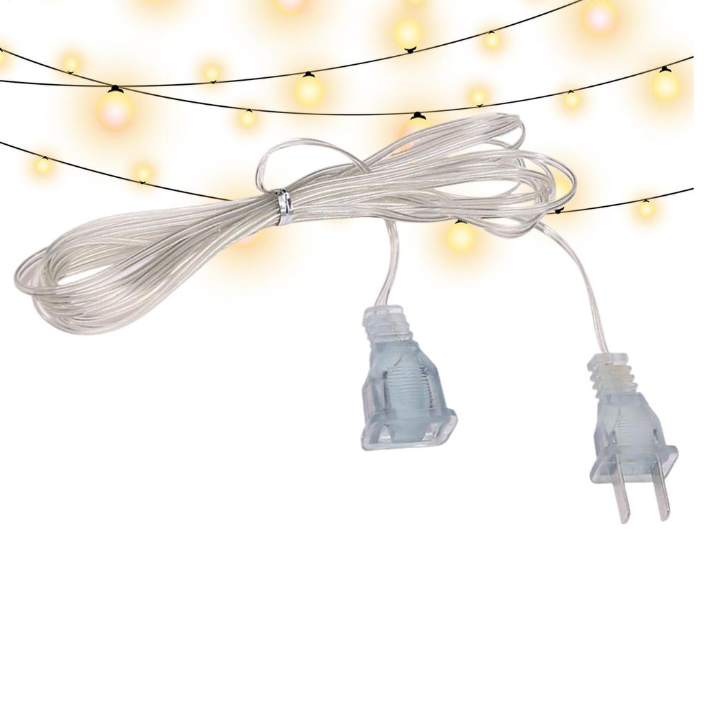 Extension Cord for Christmas Lights 10 Ft Invisible 2 Prong Power Cable 220V Electric Cord Extender Light Fixtures Cords Wire