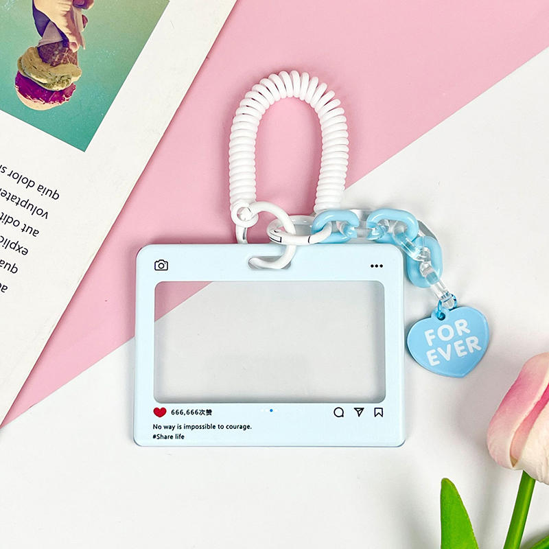 Dialog Box Transparent Card Cover Student Cartoon Slider Card Pack Game Card ID Card Set Pendant Anti-lost Card Holder