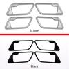 4pcs For Land Rover Freelander 2 2007-2016 ABS Chrome/Black Interior Inside Door Handle Frame Cover Trim Car