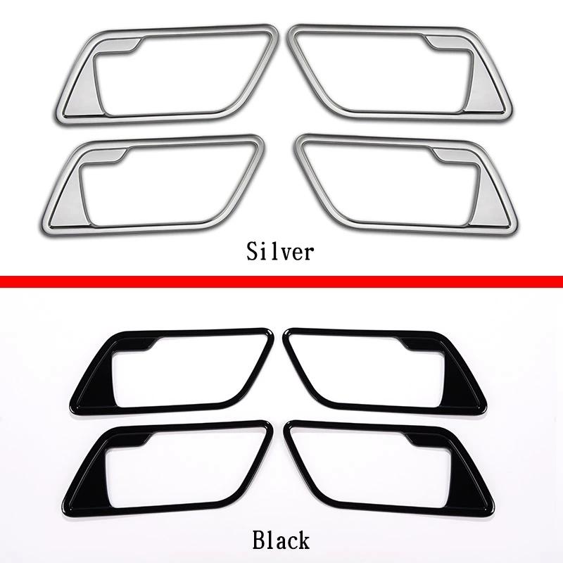 4pcs For Land Rover Freelander 2 2007-2016 ABS Chrome/Black Interior Inside Door Handle Frame Cover Trim Car