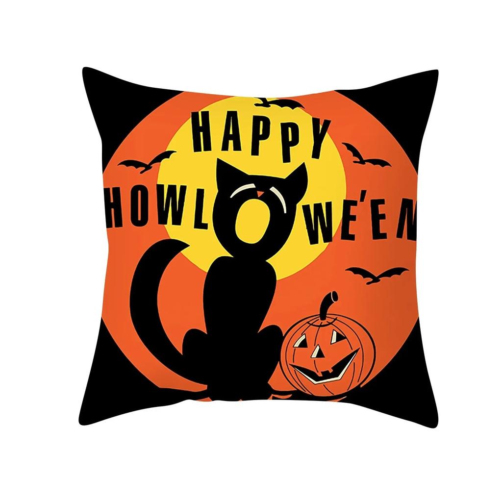 Halloween Decorative Pillow Pumpkin Pumpkin Witch Cushion Cover Is Suitable for Home Living Room Sofa WSH Room Decoration