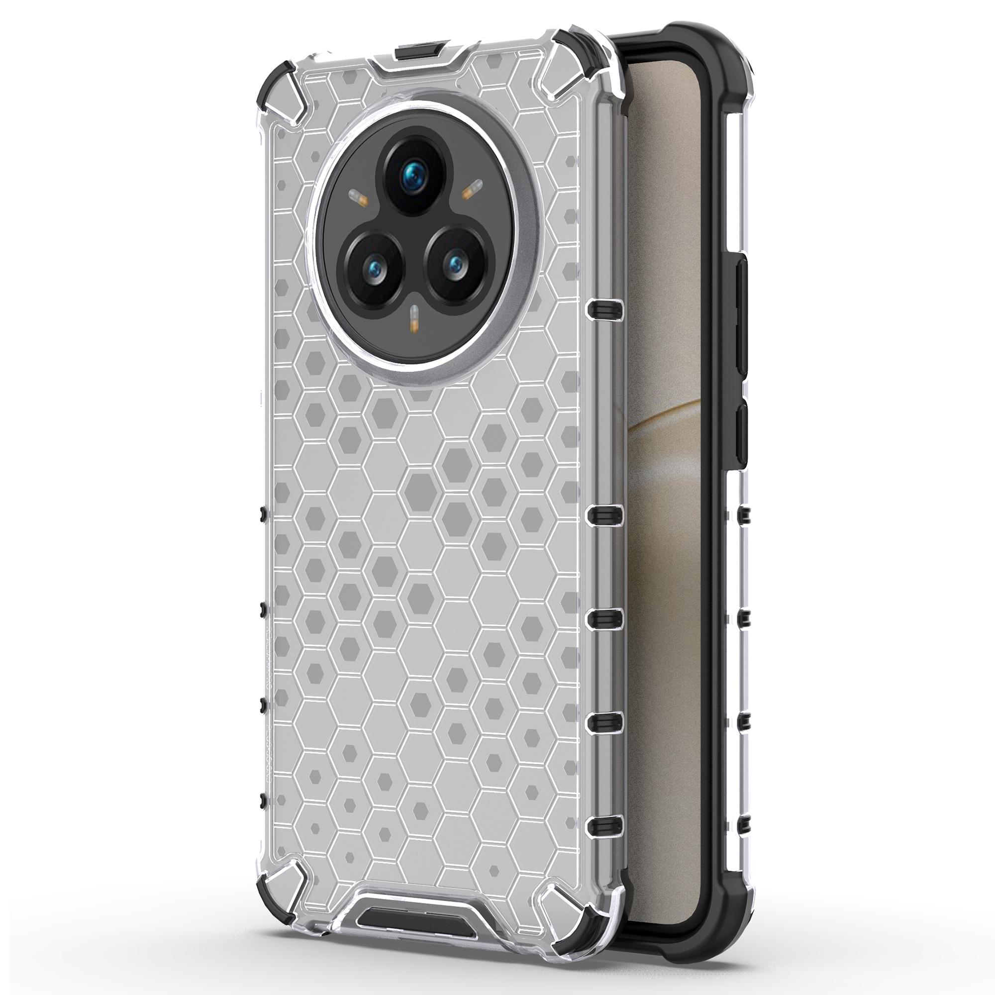 

For Realme 14 Pro+ 5G Case PC+TPU Phone Cover Honeycomb Shape Grey