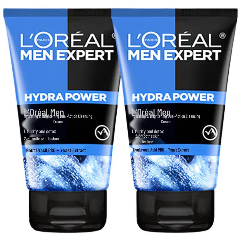 L Oréal Men s Hydra Energetic Double Effect Facial Cleanser 2x50ml