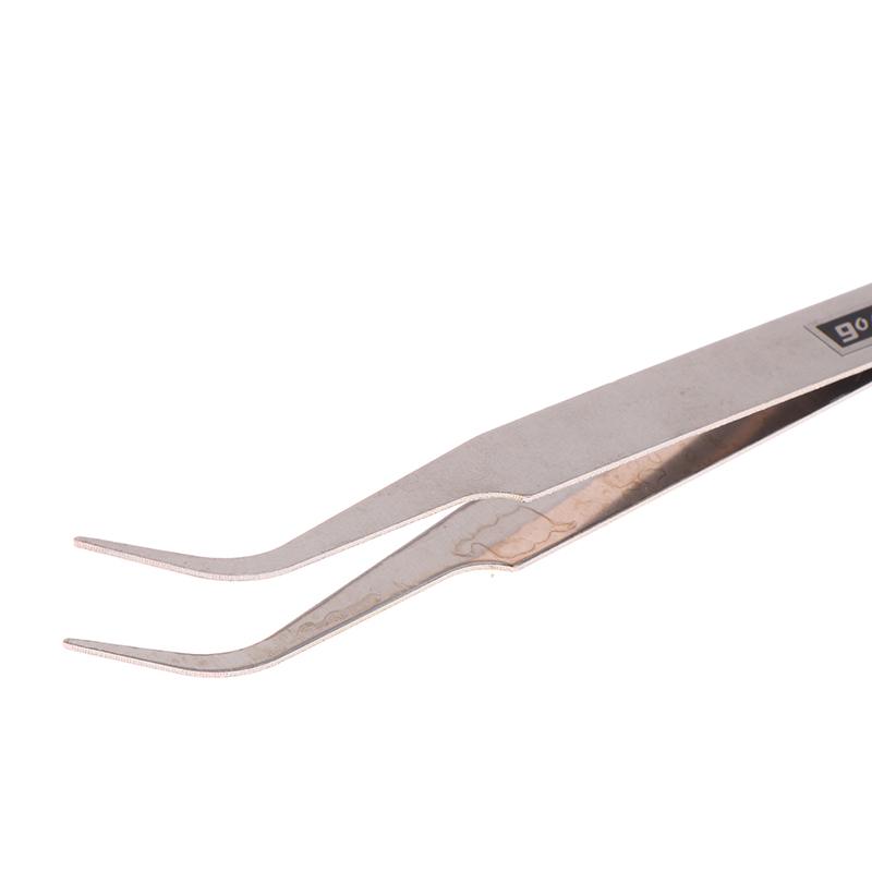 6Pcs Diy Accessories Stainless Steel Tweezers Repair Tool Industrial Precision Bent Straight Tweezers Repair Props