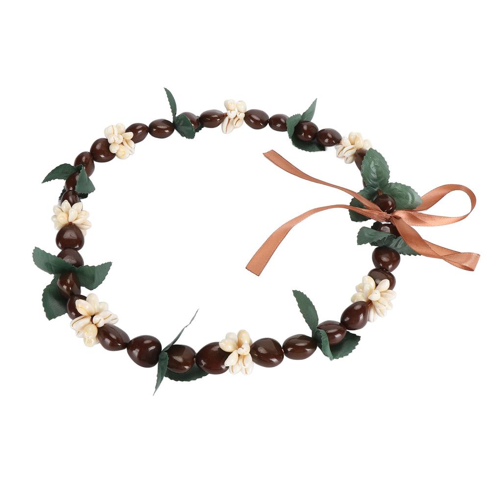 Hawaiian Kukui Nut Lei Necklace Elegant Fashionable Hand Crafted Graduation Shell Kukui Nut Lei Necklace for Graduation