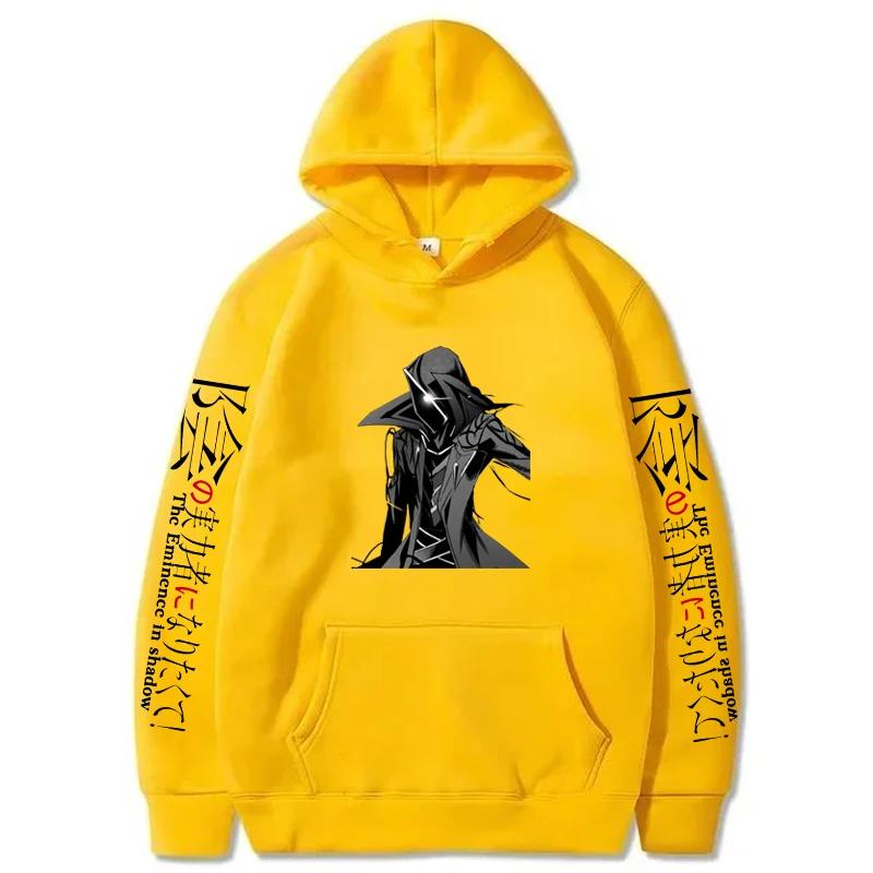 Anime The Eminence In Shadow Printed Hooded Men Casual Harajuku Streetwear Long Sleeve Fleece Autumn Winter Sweatshirts