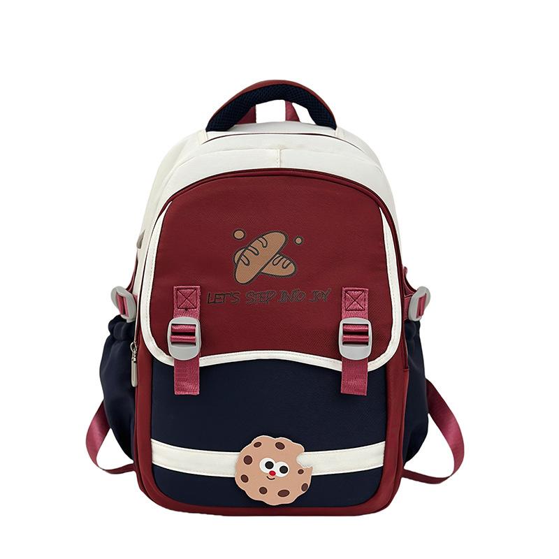 New Student Large Capacity Backpack Fashionable Junior High School College School School Bag Casual Contrast Backpack for Class