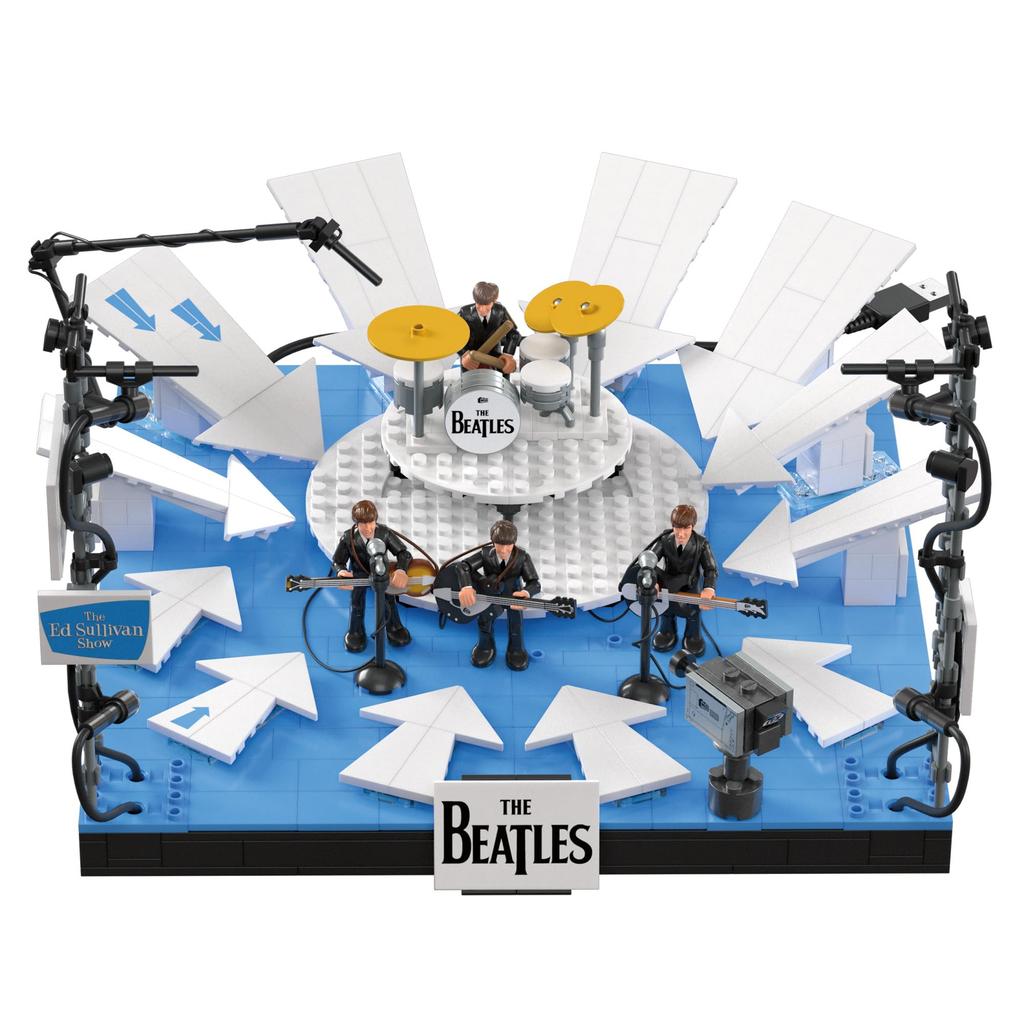 Mega The Beatles Collectible Building Toy, 681 Piece, with 4 Poseable Band Member Figures and LED Lights, Collectible Build & Display Set