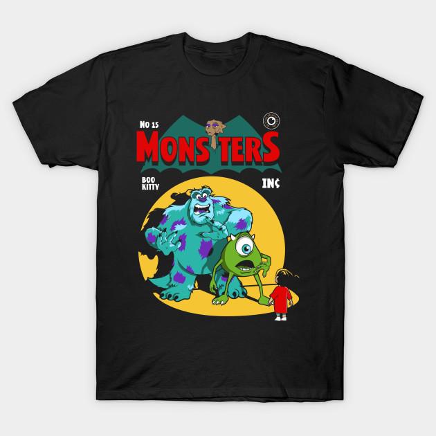 

Men Black Print T-shirt Mons-Ters Inc Comic No-Cut Transfer Paper Print Cotton Tshirt S чёрный