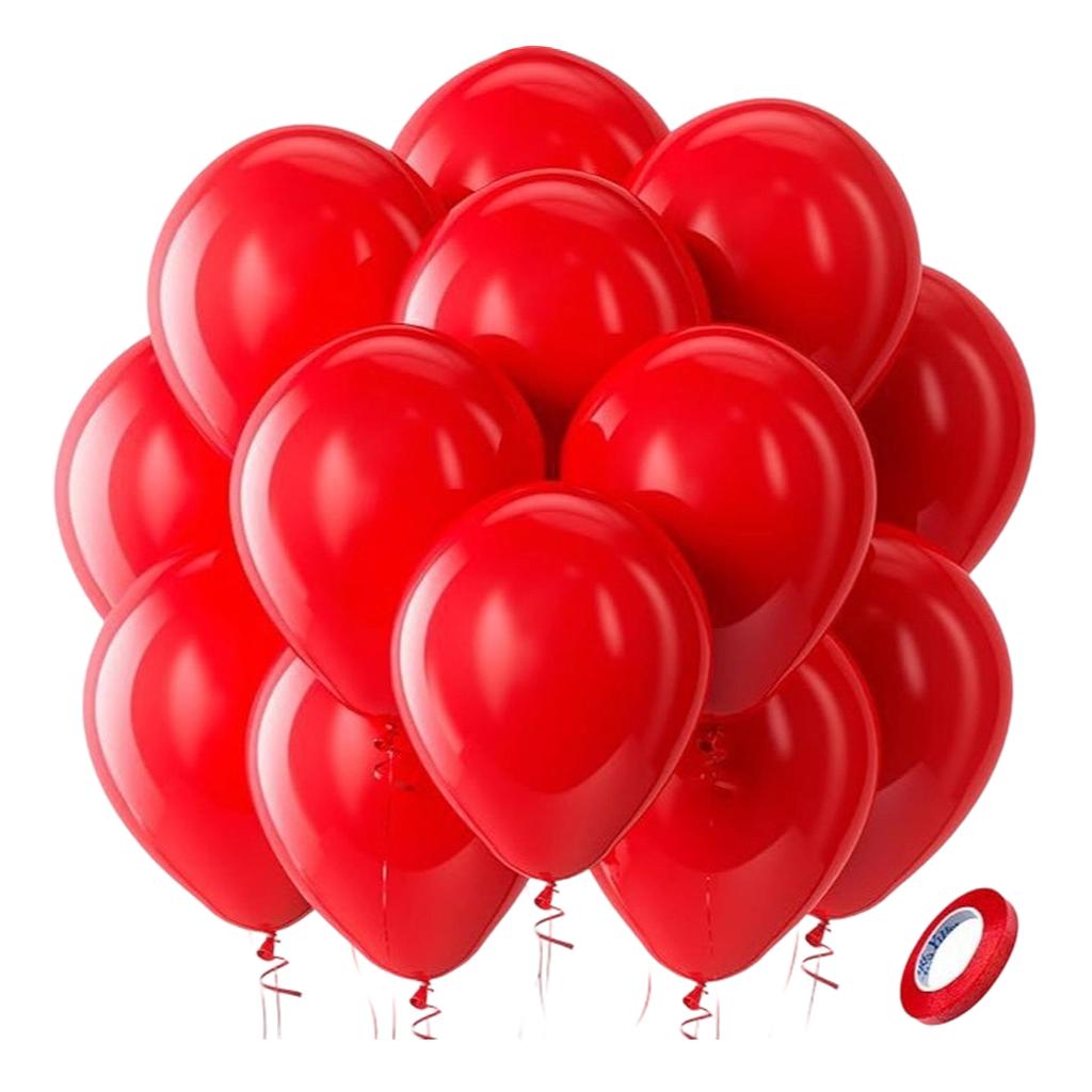 Latex Balloons, 100 Balloons Per Pack, 12-inch Round Helium Balloons, Brightly Colored, Suitable For Birthday And Party Decorations.(Sending Ribbons)
