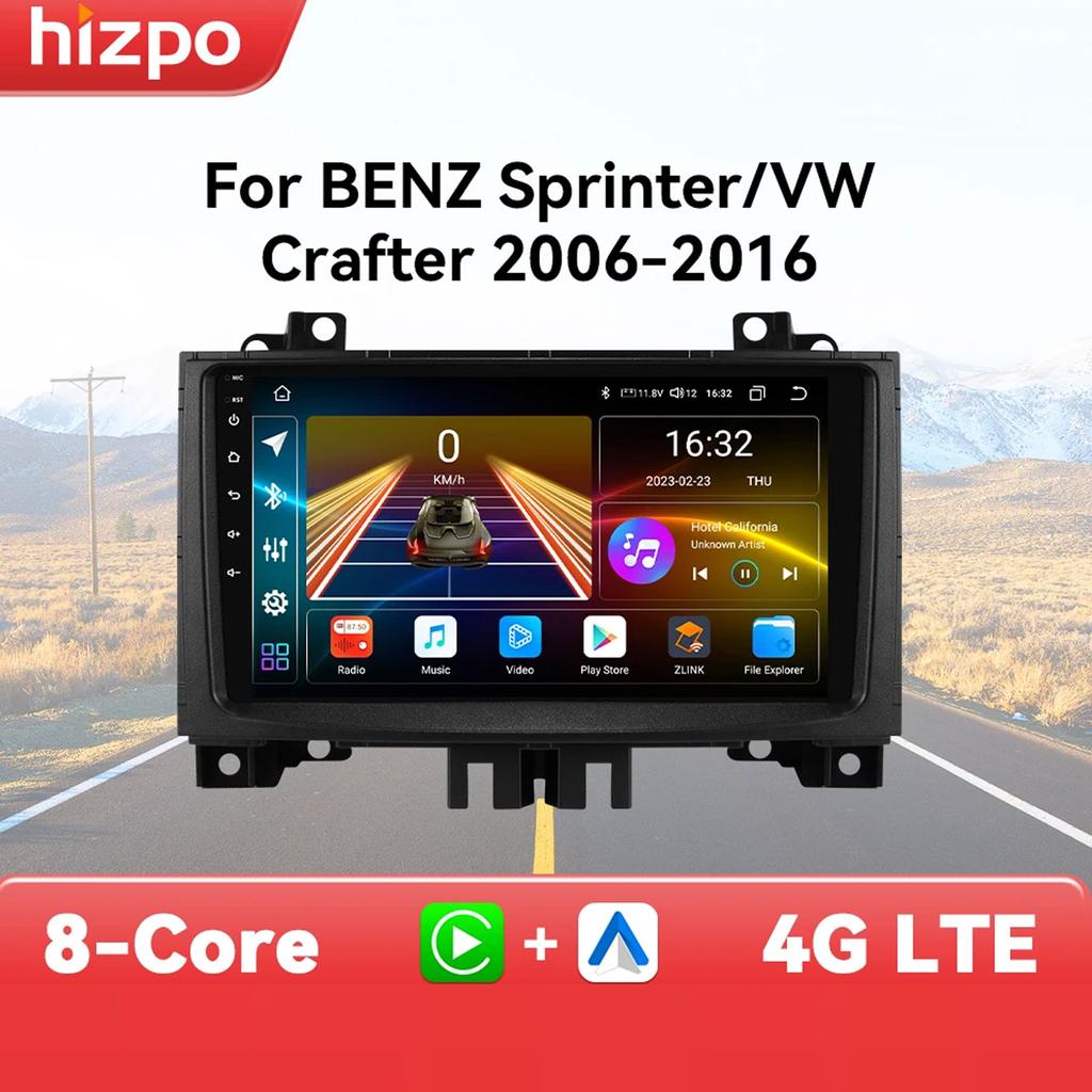 Hizpo Snapdragon 4G Carplay Android Car Radio for Volkswagen Crafter 2006 -2016 Benz Sprinter GPS Multimedia Player Intelligent Screen Stereo Audio