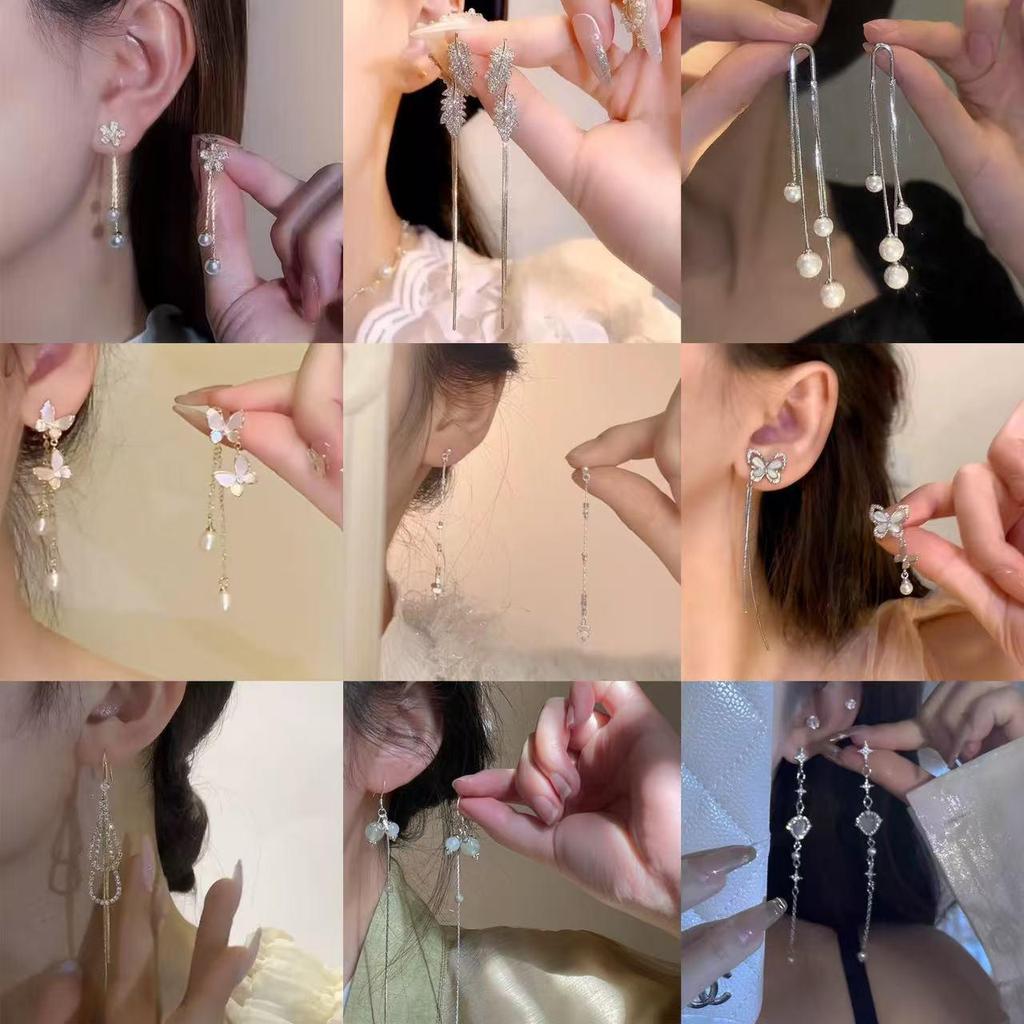 Elegant Silver Needle Butterfly Tassel Earrings: Unique High-End Fairy Design for a Cool, Feminine Touch